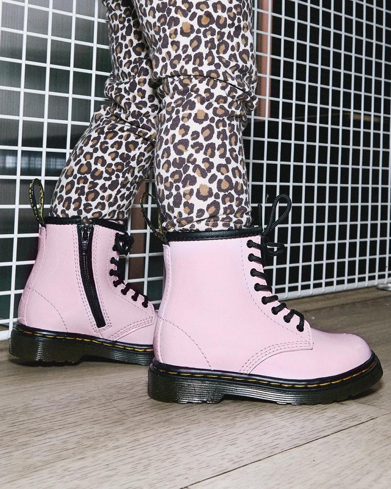 Dr Martens Toddler 1460 Lak Leren Veterlaarzen Kinderen Roze | NL 123ZUT